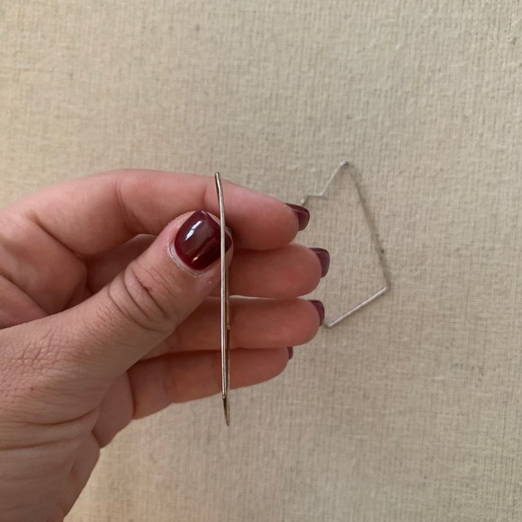 Silver Asymmetrical Hoops - Picture 2 of 3